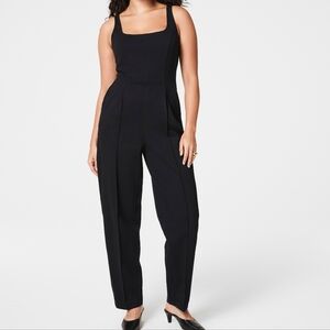SPANX Black corset Barrel leg Tailored Jumpsuit M T black Sophisticated Design